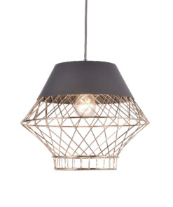 Κρεμαστό Φωτιστικό 1ΧΕ27 Μεταλλικό ΓΚΡΙ+ΟΡΕΙΧΑΛΚΟ Φ350 ACA DECOR – OD8070GY