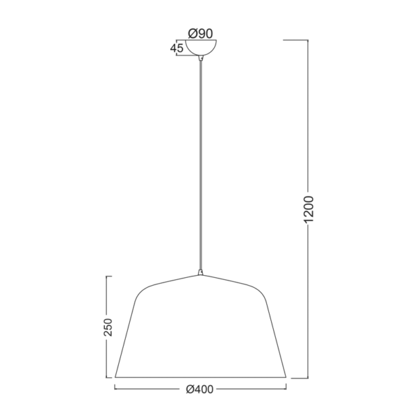 ΚΡΕΜΑΣΤΟ Φ/Σ 1ΧΕ27 ΜΕΤΑΛΛΙΚΟ ΓΚΡΙ Φ40ΧΗ120CM PALLADA ACA – OD8072GY