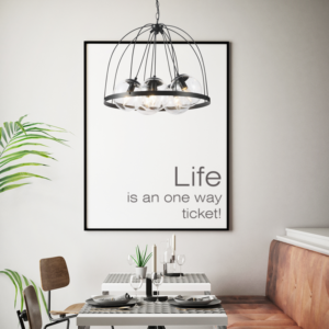 ACA DECOR   – Κρεμαστό Φωτιστικό 5ΧΕ27 Μεταλλικό Μαύρο Φ50ΧΗ120cm