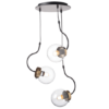 ACA DECOR   – Κρεμαστό Φωτιστικό 3ΧΕ27 Γυαλί + Μέταλλο + Mdf Φ35ΧΗ100cm