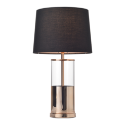 ACA DECOR – Επιτραπέζιο Φωτιστικό1ΧΕ27 Ορείχαλκο Γυαλί + Αμπαζούρ Φ25ΧΗ45cm
