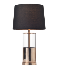 ACA DECOR – Επιτραπέζιο Φωτιστικό1ΧΕ27 Ορείχαλκο Γυαλί + Αμπαζούρ Φ25ΧΗ45cm