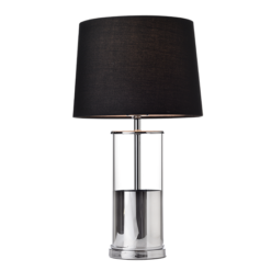 ACA DECOR – Επιτραπέζιο Φωτιστικό 1ΧΕ27 Χρώμιο Γυαλί + Αμπαζούρ Φ25ΧΗ45cm