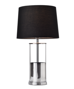 ACA DECOR – Επιτραπέζιο Φωτιστικό 1ΧΕ27 Χρώμιο Γυαλί + Αμπαζούρ Φ25ΧΗ45cm