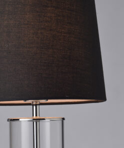 ACA DECOR   – Επιτραπέζιο Φωτιστικό 1ΧΕ27 Χρώμιο Γυαλί + Αμπαζούρ Φ25ΧΗ45cm