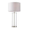 ACA DECOR   – Επιτραπέζιο Φωτιστικό1ΧΕ27 Γυαλί + Αμπαζούρ + Ασημί Μέταλλο Φ25ΧΗ48cm