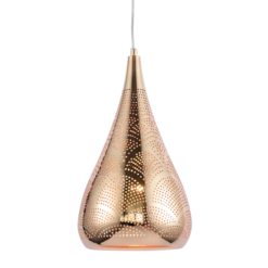 ACA DECOR – Κρεμαστό Φωτιστικό 1ΧΕ27 Μεταλλικό Γυαλιστό Ορείχαλκος Φ20ΧΗ41Χ160cm
