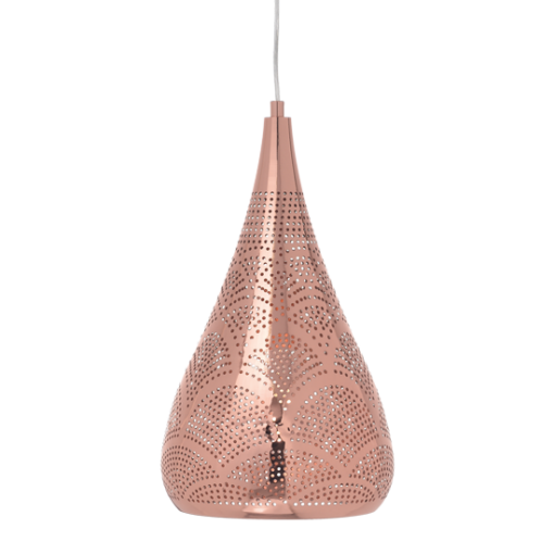 ACA DECOR   – Κρεμαστό Φωτιστικό 1ΧΕ27 Μεταλλικό Γυαλιστό Χάλκινο Φ20ΧΗ41Χ160cm