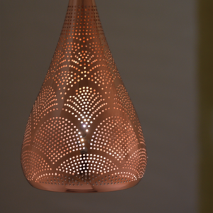 ACA DECOR   – Κρεμαστό Φωτιστικό 1ΧΕ27 Μεταλλικό Γυαλιστό Χάλκινο Φ20ΧΗ41Χ160cm