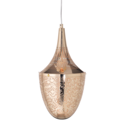 ACA DECOR – Κρεμαστό Φωτιστικό 1ΧΕ27 Μεταλλικό Γυαλιστό Ορείχαλκο Φ23ΧΗ43Χ160C
