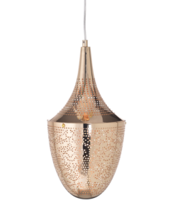 ACA DECOR – Κρεμαστό Φωτιστικό 1ΧΕ27 Μεταλλικό Γυαλιστό Ορείχαλκο Φ23ΧΗ43Χ160C