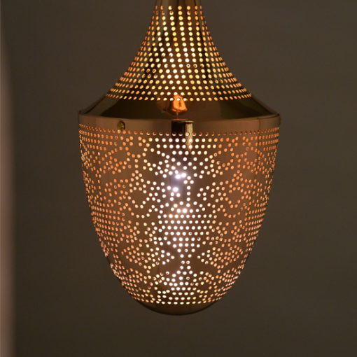 ACA DECOR   – Κρεμαστό Φωτιστικό 1ΧΕ27 Μεταλλικό Γυαλιστό Ορείχαλκο Φ23ΧΗ43Χ160C