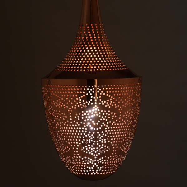 ACA DECOR   – Κρεμαστό Φωτιστικό 1ΧΕ27 Μεταλλικό Γυαλιστό Χάλκινο Φ23ΧΗ43Χ160cm