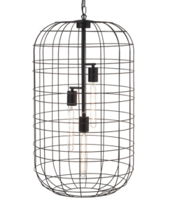 ACA DECOR – Κρεμαστό Φωτιστικό 3ΧΕ27 Μεταλλικό Μαύρο Φ43ΧΗ120cm