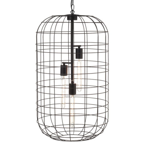 ACA DECOR   – Κρεμαστό Φωτιστικό 3ΧΕ27 Μεταλλικό Μαύρο Φ43ΧΗ120cm