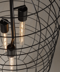 ACA DECOR   – Κρεμαστό Φωτιστικό 3ΧΕ27 Μεταλλικό Μαύρο Φ43ΧΗ120cm