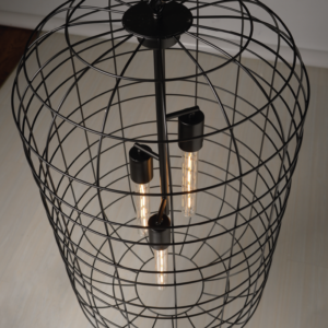 ACA DECOR   – Κρεμαστό Φωτιστικό 3ΧΕ27 Μεταλλικό Μαύρο Φ43ΧΗ120cm