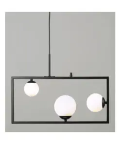 ΚΡΕΜΑΣΤΟ ΦΩΤΙΣΤΙΚΟ 3xG9 QUADRO ΜΑΥΡΟ ΜΕΤ/ΚΟ +ΛΕΥΚΟ ΓΥΑΛΙ 54Χ12Χ120CM ACA – OD91543PB