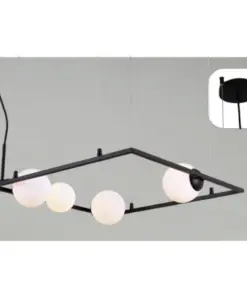ΚΡΕΜΑΣΤΟ ΦΩΤΙΣΤΙΚΟ 4xG9 QUADRO ΜΑΥΡΟ ΜΕΤ/ΚΟ +ΛΕΥΚΟ ΓΥΑΛΙ 58Χ58Χ120CM ACA – OD91584PB