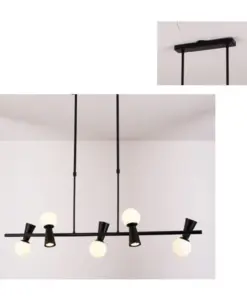 ΚΡΕΜΑΣΤΟ ΦΩΤΙΣΤΙΚΟ 5xG9+5xGU10 KIMOLOS ΜΑΥΡΟ ΜΕΤ/ΚΟ + ΛΕΥΚΟ ΓΥΑΛΙ 120Χ26Χ120CM ACA – OD94205PB