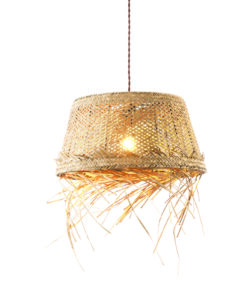 Κρεμαστό Φωτιστικό 1xE27 ANDROS GRASS RATTAN Φ40 ACA – OD94891PG