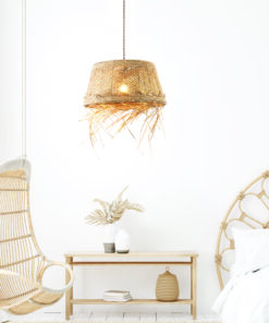 Κρεμαστό Φωτιστικό 1xE27 ANDROS GRASS RATTAN Φ40 ACA – OD94891PG