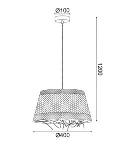 Κρεμαστό Φωτιστικό 1xE27 ANDROS GRASS RATTAN Φ40 ACA – OD94891PG
