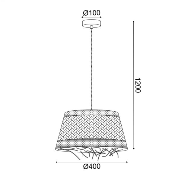 Κρεμαστό Φωτιστικό 1xE27 ANDROS GRASS RATTAN Φ40 ACA – OD94891PG