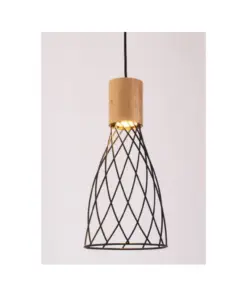 ΚΡΕΜΑΣΤΟ ΦΩΤΙΣΤΙΚΟ 1xGU10 TORNADE ΜΑΥΡΟ ΜΕΤ/ΚΟ +ΞΥΛΟ Φ18Χ120CM ACA – OD9532PB