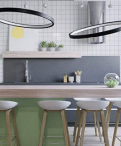 Κρεμαστό Γραμμικό Φωτιστικό OLAN σε Σχήμα Κύκλου και Αμμώδες Μαύρο Χρώμα ACA