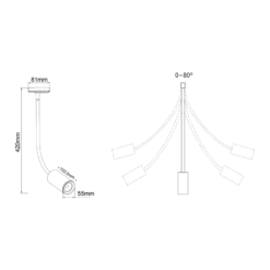 BLACK LED TRACK LIGHT 10W 3000K 2WIRES 24° 850LM 230V Ra80 ACA – OLIV1030B2