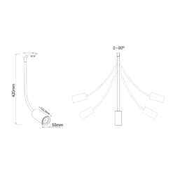 ΜΑΥΡΟ ΣΠΟΤ ΡΑΓΑΣ LED 10W 4 ΚΑΛΩΔΙΩΝ 24° 900LM 230V Ra80 ACA – OLIV1040B4