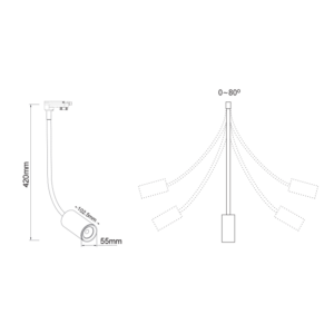ΜΑΥΡΟ ΣΠΟΤ ΡΑΓΑΣ LED 10W 4 ΚΑΛΩΔΙΩΝ 24° 900LM 230V Ra80 ACA – OLIV1040B4