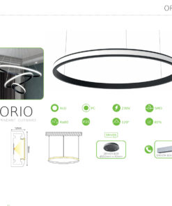 Κρεμαστό Γραμμικό Φωτιστικό ORIO σε Σχήμα Κύκλου με Οπάλ Κάλυμα ACA