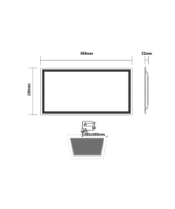 LED Πάνελ Παραλληλόγραμμο Χωνευτό 30X60cm 30W ACA 120° 3000lm Ψυχρό 6500Κ – OTIS30603065N