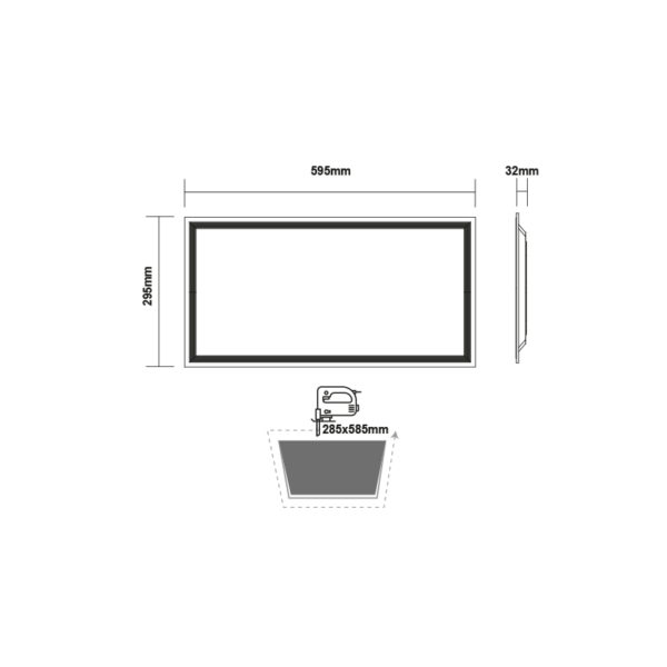 LED Πάνελ Παραλληλόγραμμο Χωνευτό 30X60cm 30W ACA 120° 3000lm Ψυχρό 6500Κ – OTIS30603065N