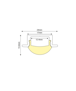 Προφίλ Αλουμινίου Χωνευτό ESME 60° για LED Ταινίες με Οπάλ Κάλυμμα 2m ACA – P101