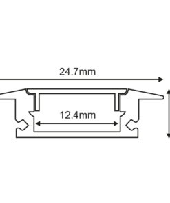 Προφίλ Αλουμινίου Χωνευτό για LED Ταινίες με Οπάλ Κάλυμμα 2m ACA – P108U