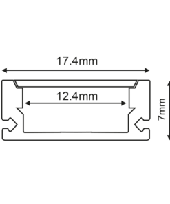 Προφίλ Αλουμινίου Mini για LED Ταινίες με Οπάλ Κάλυμμα 2m ACA – P109U