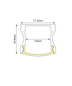 Προφίλ Αλουμινίου Scar για LED Ταινίες με Οπάλ Κάλυμμα 2m ACA – P113U