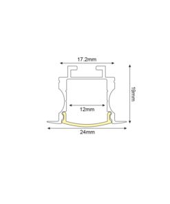 Προφίλ Αλουμινίου Χωνευτό Brook για LED Ταινίες με Οπάλ Κάλυμμα 2m ACA – P116