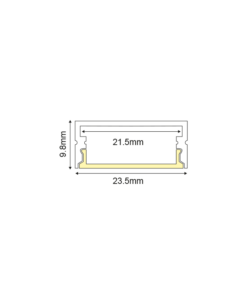 Προφίλ Αλουμινίου Norm για LED Ταινίες με Οπάλ Κάλυμμα 2m ACA – P117U