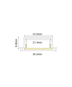 Προφίλ Αλουμινίου Χωνευτό Norm για LED Ταινίες με Οπάλ Κάλυμμα 2m ACA – P119U
