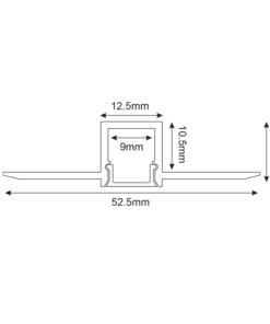 Ευκαμπτο Trimless Προφίλ Αλουμινίου Γυψοσανίδας 9mm Οπάλ Κάλυμμα Σιλικόνης 2m ACA – P121FL