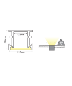 Ενδοδαπέδιο Προφίλ Αλουμινίου Avah για LED Ταινίες με Οπάλ Κάλυμμα 2m ACA – P132U