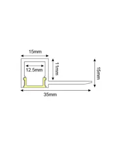 LING ONE SIDE TRIMLESS ΠΡΟΦΙΛ ΑΛΟΥΜΙΝΙΟΥ ΜΕ ΟΠΑΛ PC ΚΑΛΛΥΜΑ 2m/pc ACA – P135AU