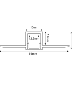 Ευκαμπτο Trimless Προφίλ Αλουμινίου Γυψοσανίδας 12mm Οπάλ Κάλυμμα Σιλικόνης 2m ACA – P135FL