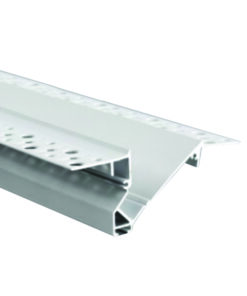 Προφίλ Αλουμινίου Λευκό Χωνευτό Γυψοσανίδας Πλάγιου Φωτισμού για LED Ταινίες με Οπάλ Κάλυμμα 2m ACA – P136U