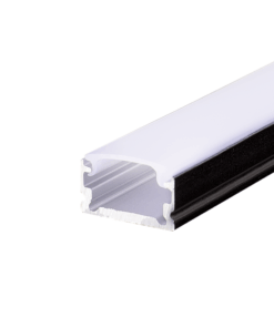 Μαύρο Προφίλ Αλουμινίου Micro για LED Ταινίες με Οπάλ Κάλυμμα 2m ACA – P151BU