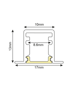 Προφίλ Αλουμινίου Χωνευτό Στενό για LED Ταινίες με Οπάλ Κάλυμμα 2m ACA – P160